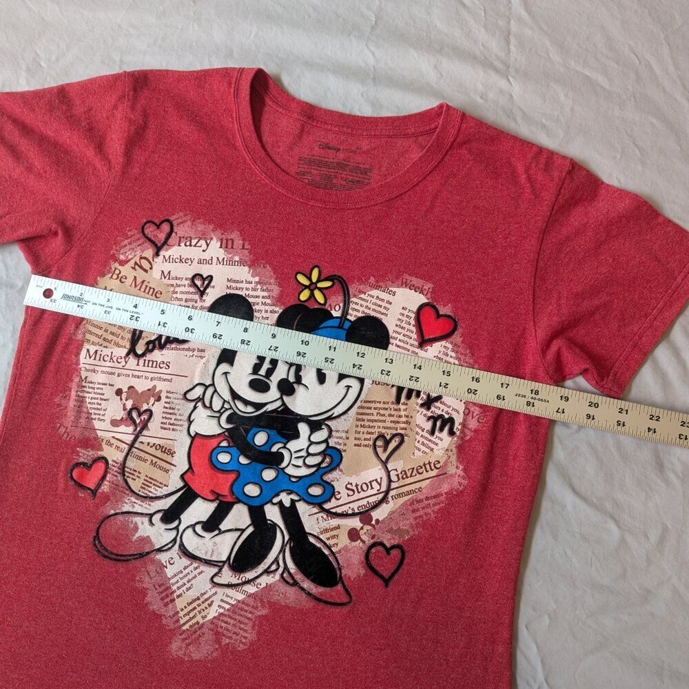 Disney Mickey and Minnie Mouse valentine shirt love, red, romantic EUC size L - Picture 2 of 7